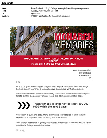 email from king's college